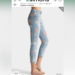 Rose print Denim Legging